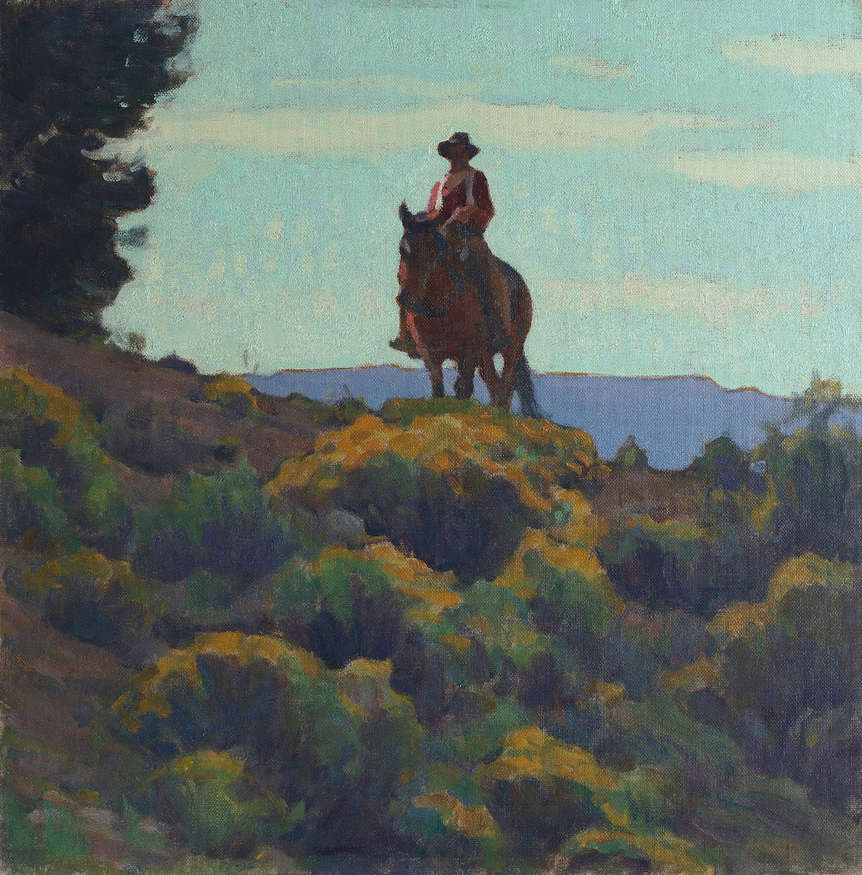 No. 6 | Glenn Dean | On the High Desert Trail, 2019 | oil | 16x16 | donated by the artist | est. $8000