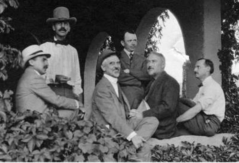 Founding members of the Taos Society of Artists (left to right): B.G. Phillips, W.H. Dunton, J.H. Sharp, O.E. Berninghaus, E.I. Couse and E.L. Blumenschein, 1915.